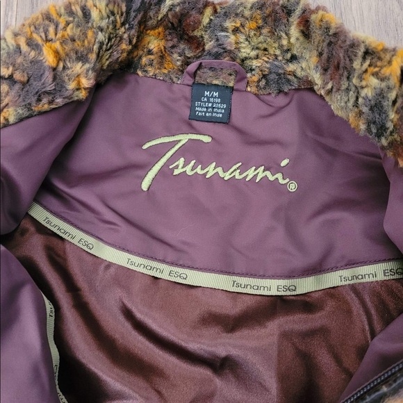 TSUNAMI ESQ Brown Faux Fur Zip Jacket - M - Picture 6 of 10